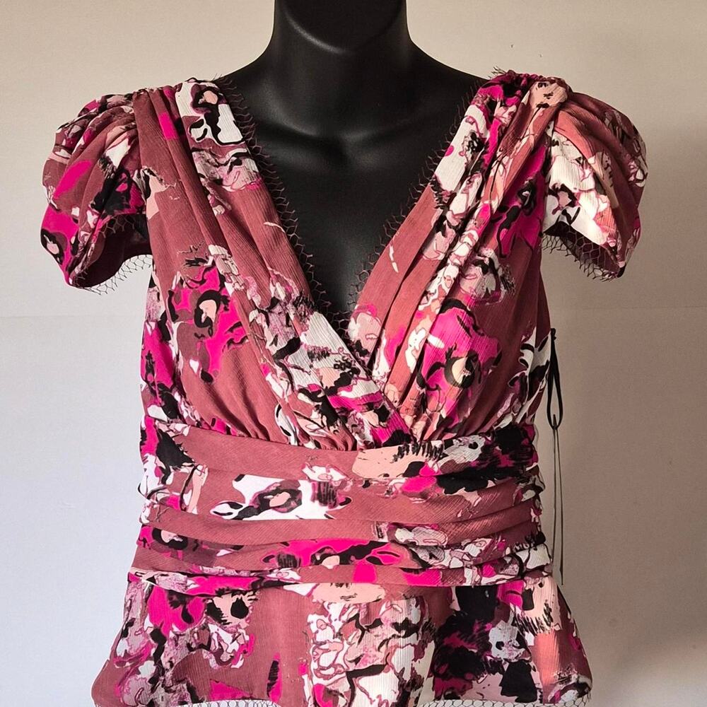 RARE NWT- Karl Lagerfeld for Impulse Floral Blouse
